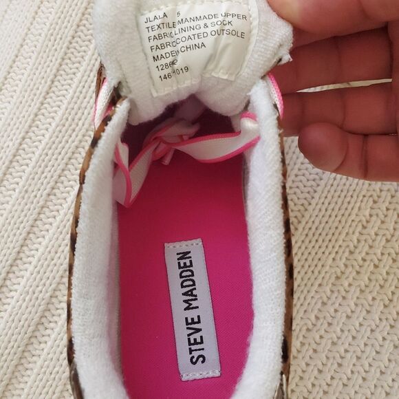 Steve Madden Lala Platform Sneaker Leopard Print Sz 5 - Picture 7 of 9